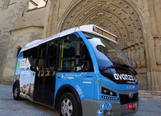 Arrancan las pruebas del bus eléctrico en Huesca